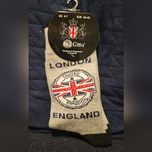 Gray and Black Unisex Socks